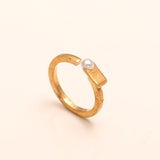 925 Silver Pearl Open Ring