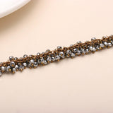 925 Silver Hematite Beaded Cluster Bracelet