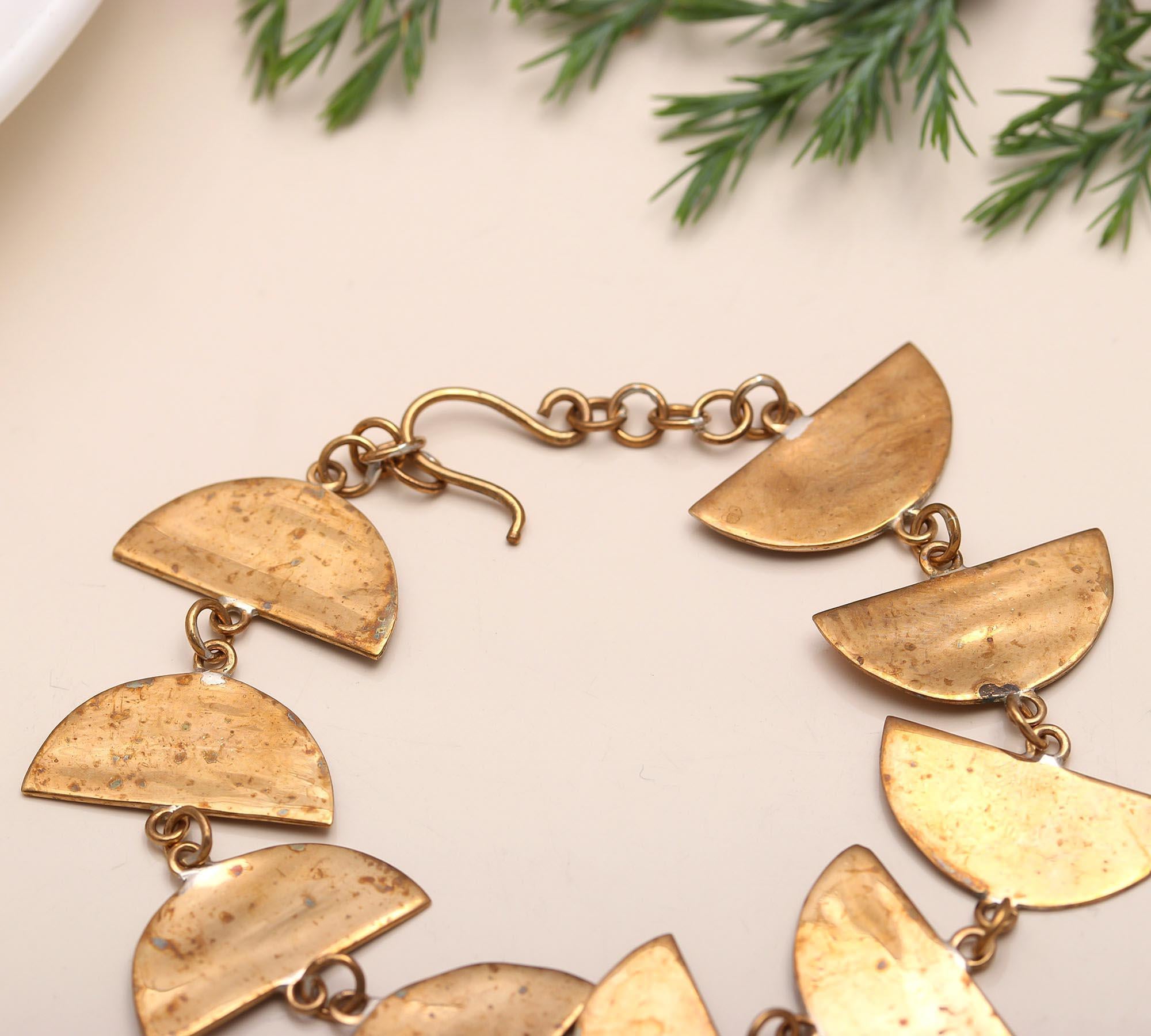 925 Silver Half-Moon Link Bracelet