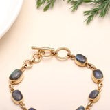 925 Silver Labradorite Station Bracelet