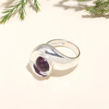 925 Silver Amethyst Swirl Ring