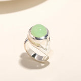 925 Silver Green Chalcedony Ring