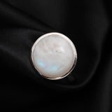 925 Silver Rainbow Moonstone Ring