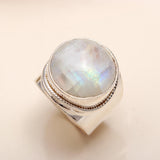 925 Silver Oval Moonstone Ring