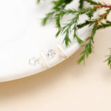 925 Silver Half-Moon Stud Earrings
