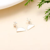925 Silver Half-Moon Stud Earrings