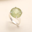 925 Silver Round Prehnite Ring