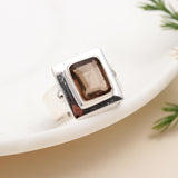 925 Silver Smoky Quartz Ring
