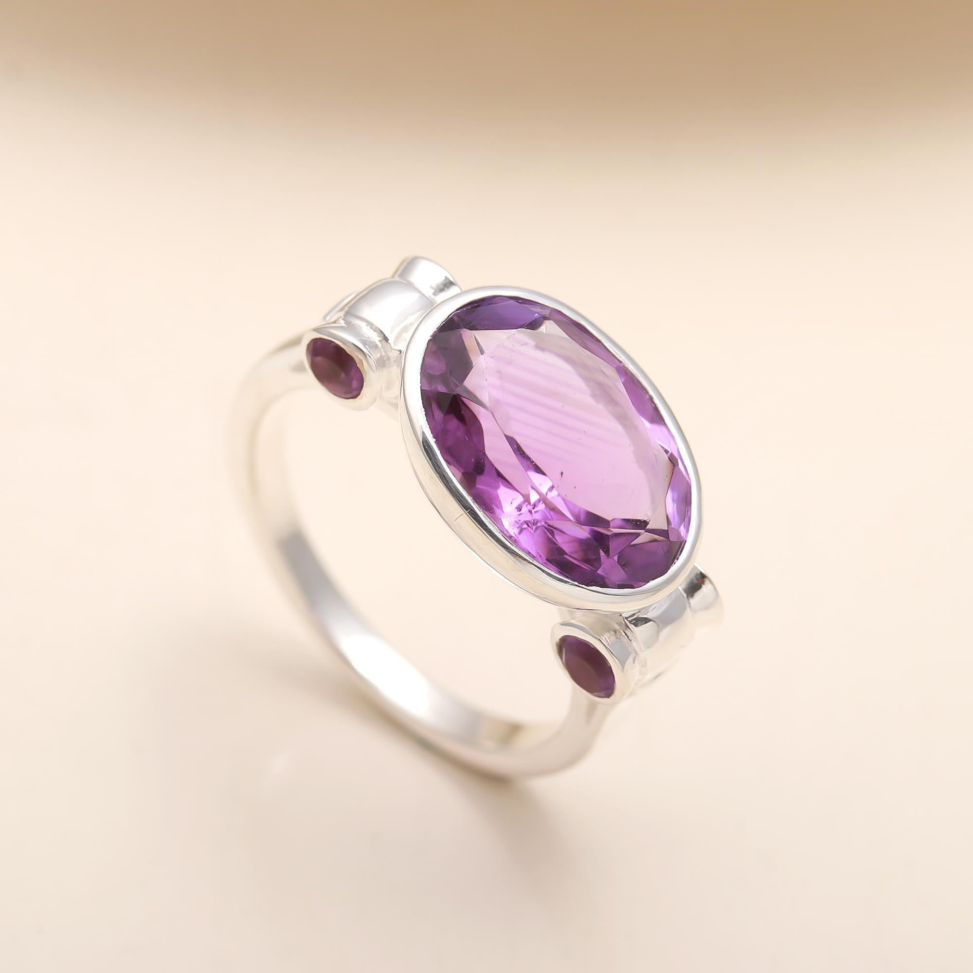 925 Silver Amethyst Ring