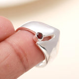 925 Silver Garnet Band Ring