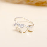 925 Silver Three Cube Ring