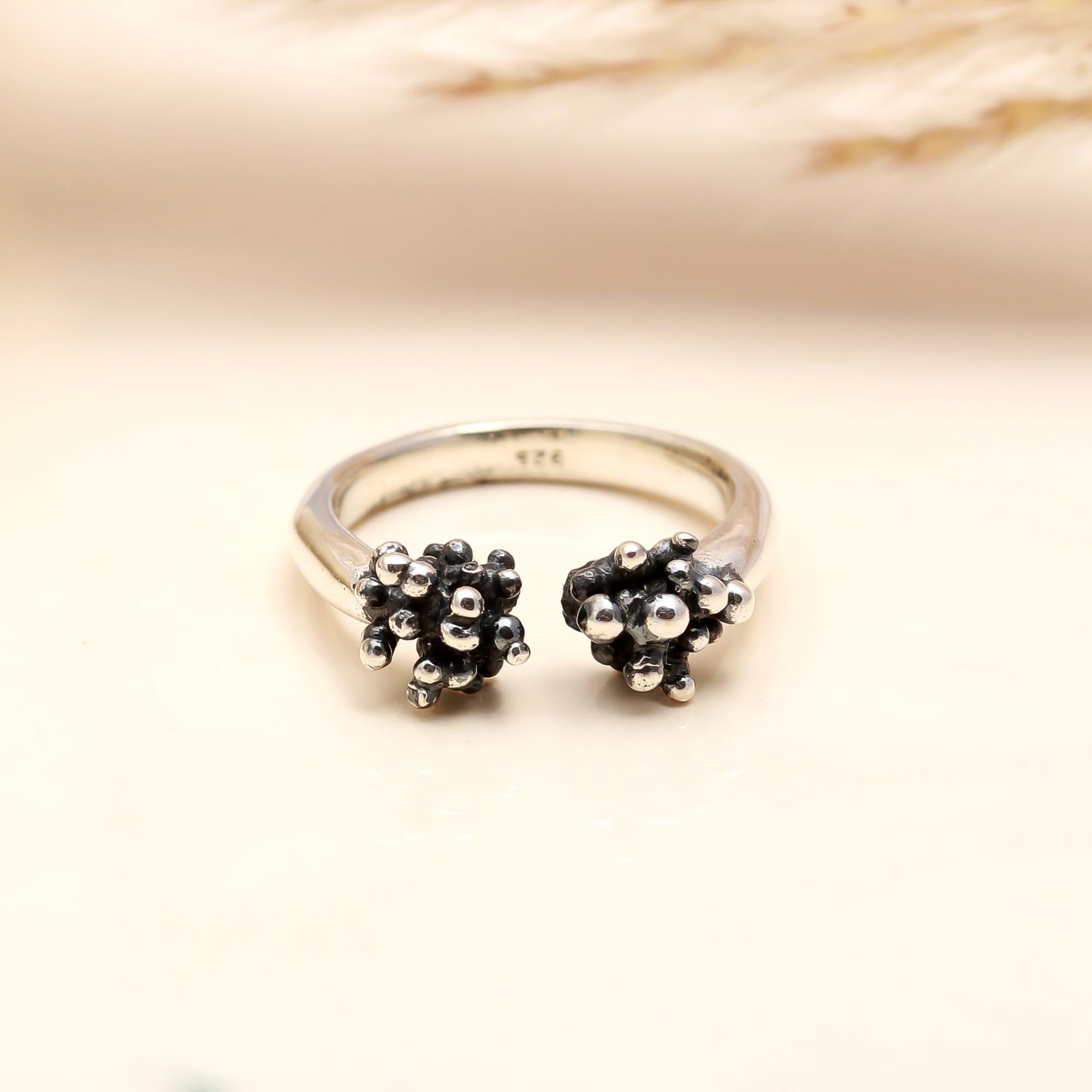 925 Silver Cluster Ball Ring