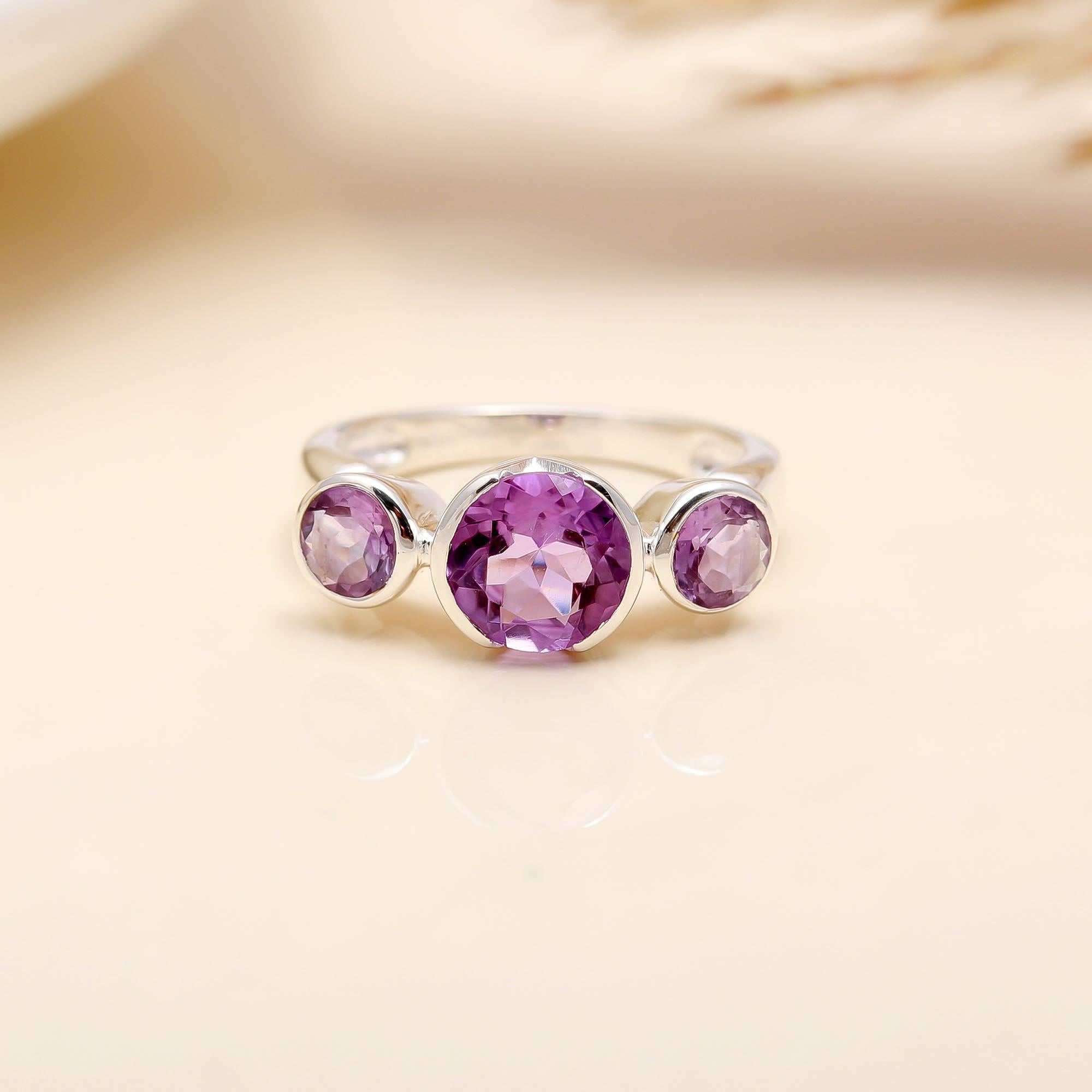Designer 925 Sterling Silver Amethyst Ring
