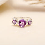 Designer 925 Sterling Silver Amethyst Ring