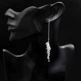 925 Silver Herkimer Quartz Cluster Threader Earrings