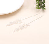 925 Silver Herkimer Quartz Cluster Threader Earrings