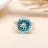 925 Silver Blue Topaz Ring
