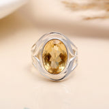 925 Silver Citrine Filigree Ring