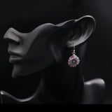 925 Silver Raw Amethyst Stalactite Dangle Earrings