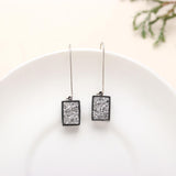 925 Silver Titanium Druzy Dangle Earrings