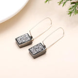 925 Silver Titanium Druzy Dangle Earrings