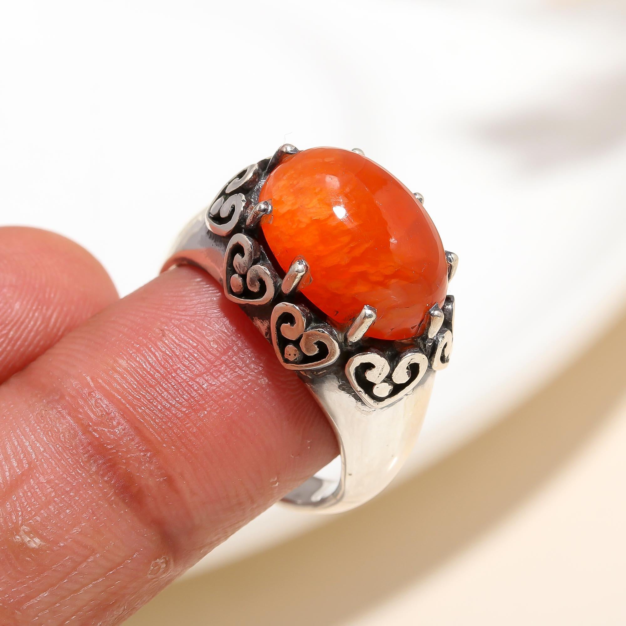 925 Silver Carnelian Ring