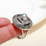 925 Silver Textured Labradorite Ring