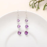 925 Silver Amethyst Dangle Earrings