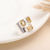 925 Silver Citrine Wide Band Ring