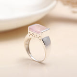925 Silver Rose Quartz Ring