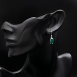 925 Silver Green Onyx Dangle Earrings