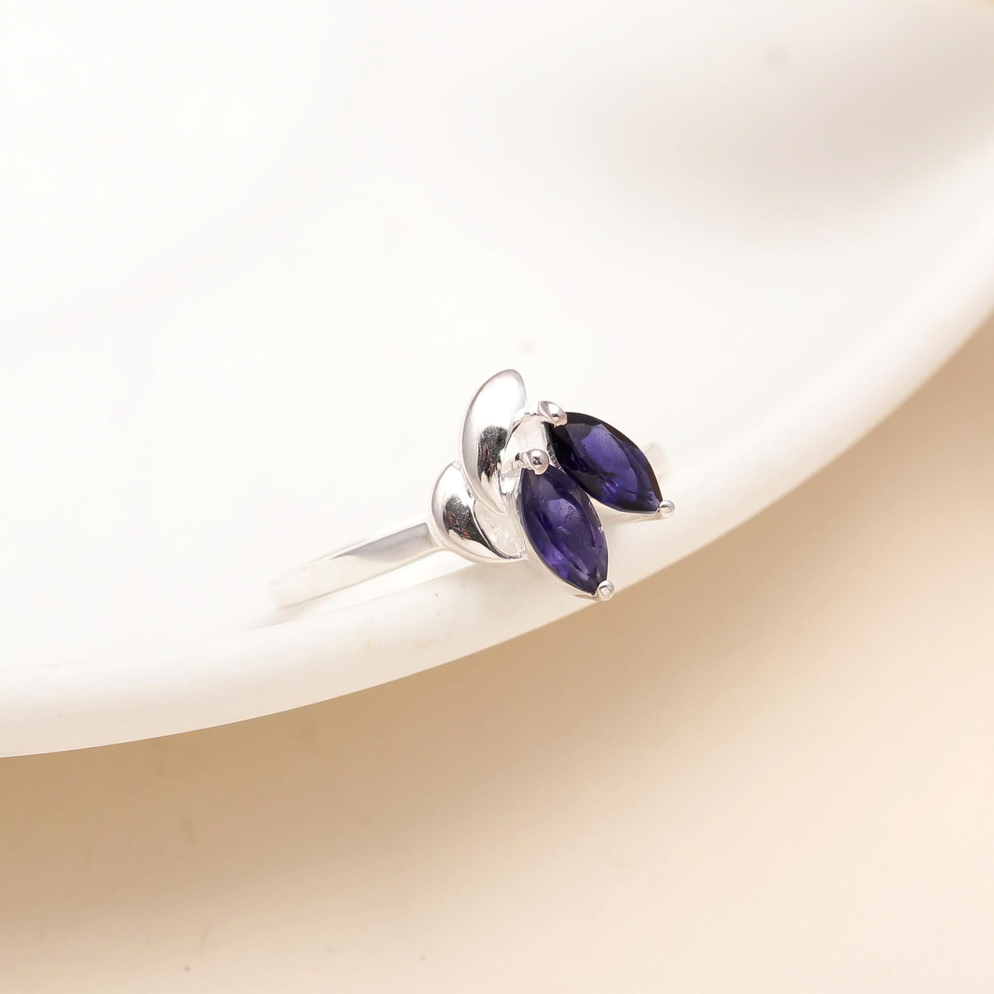 925 Silver Iolite Ring