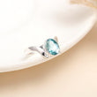 925 Silver Oval Blue Topaz Ring