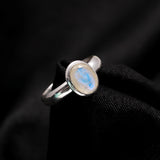 925 Silver Rainbow Moonstone Ring