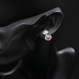 925 Silver Double Labradorite Stud Earrings