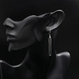 925 Silver Long Bar Dangle Earrings