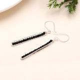 925 Silver Long Bar Dangle Earrings
