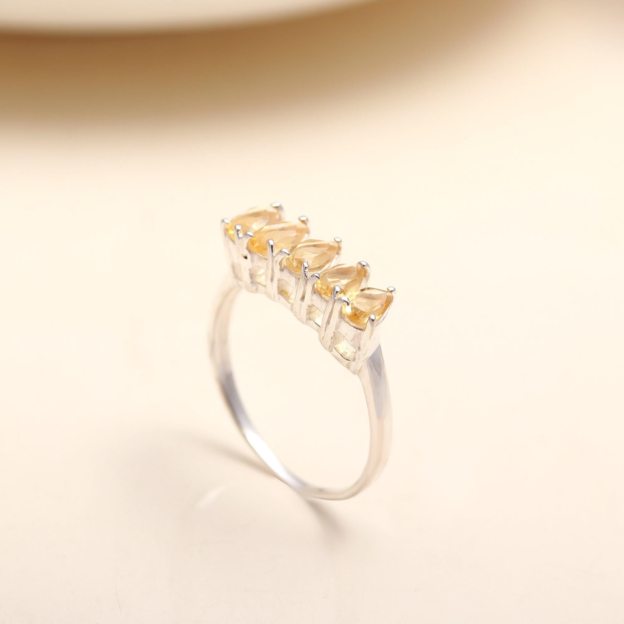925 Silver Citrine Ring