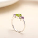 925 Silver Peridot Ring