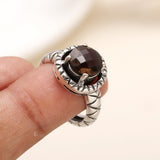 925 Silver Smoky Quartz Ring