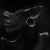 925 Silver Turquoise Nugget Beads Hoop Earrings
