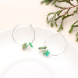 925 Silver Turquoise Nugget Beads Hoop Earrings