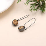 925 Silver Gold Druzy Drop Earrings