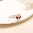 Close-up of the 925 Silver Garnet Ring with a deep red garnet gemstone.