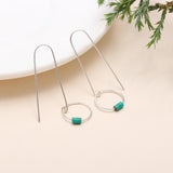 925 Silver Turquoise Beads Drop Earrings