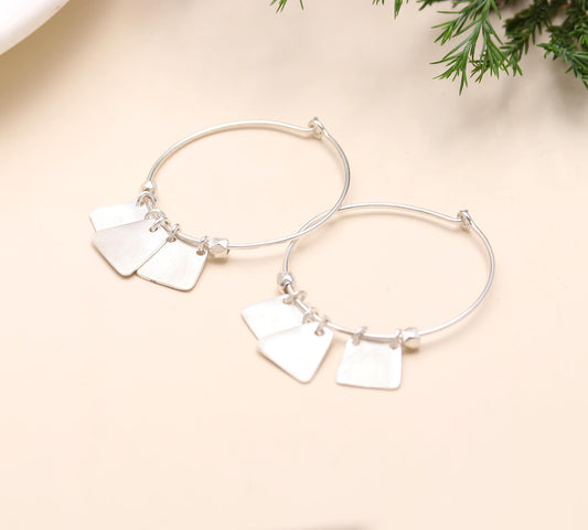 925 Sterling Silver Plain Designer Hoop Earrings