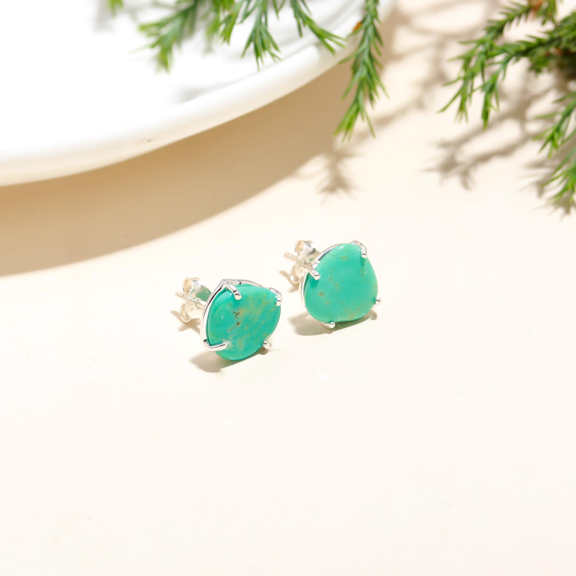 925 Silver Turquoise Stud Earrings