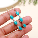 925 Silver Turquoise Dangle Earrings