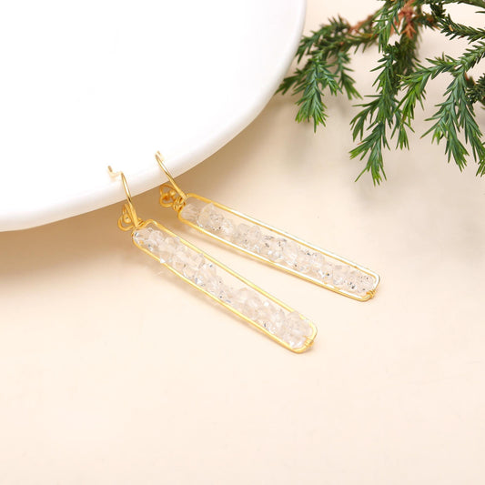 925 Sterling Silver Herkimer Diamond Peapod Earrings
