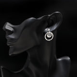 925 Sterling Silver Geometric Circle Earring in Hammered Texture Stud Earring